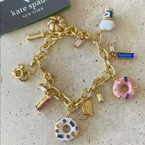 Kate Spade Gold Bracelet with Colorful Charms